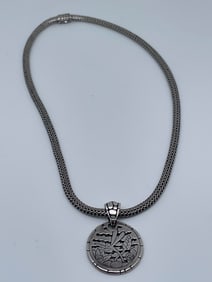 John Hardy Kali Disc Pendant and Chain with Dragonfly