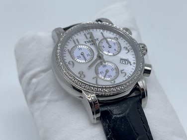 TISSOT WOMENS WATCH DIAMOND BEZEL CHRONOGRAPH T050.217