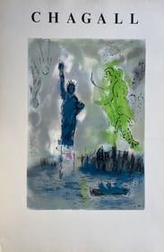 CHAGALL STATUE OF LIBERTY - Rare blank for gallery show