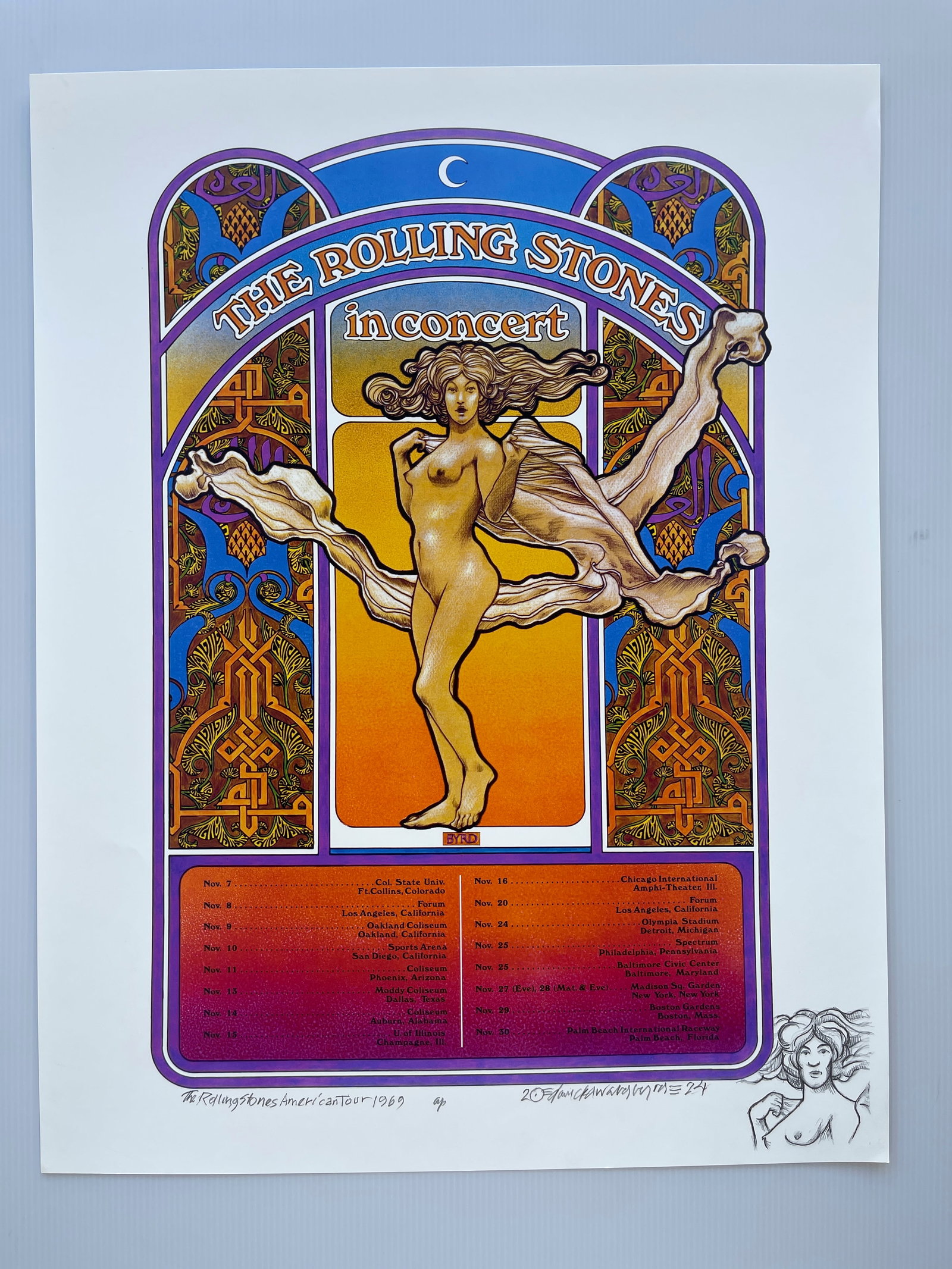 ROLLING STONES - DAVID BYRD - WITH RARE REMARQUE - ARTIST PROOF: ROLLING STONES - DAVID BYRD - WITH RARE REMARQUE - ARTIST PROOF. DAVID BYRD - WITH RARE REMARQUE - ARTIST PROOF. 2024 print from an original 1969 project. WITH ONE OF A KIND REMARQUE of THE AQUARIAN W