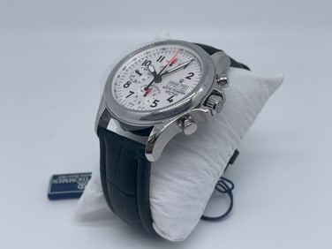 Revue Thommen 17081.6538 'Pilot' Cream Dial Brown Leather Strap Chronograph Swiss Automatic Watch