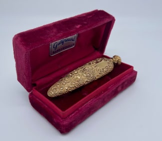 Antique gold perfume brooch