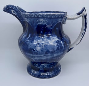 HISTORIC BLUE STAFFORDSHIRE STATES PITCHER