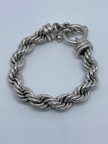 TWISTED ROPE BRACELET - 925 STERLING SILVER MEXICO