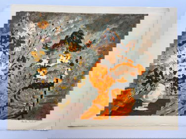 UNTITLED - CLAUDE TABET SIGNED / NUMBERED - WAITING AT TABLE