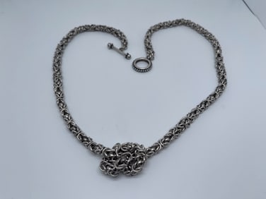 TWISTED ROPE NECKLACE - STERLING SILVER