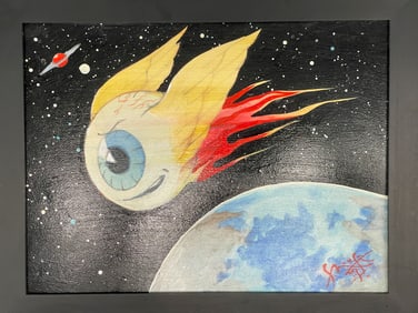 ORIGINAL STANLEY MOUSE ACRYLIC PAINTING WITH COA - EYE COMET