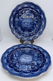 STAFFORDSHIRE AMERICAN HISTORICAL TRANSFER-PRINTED CERAMIC PLATES