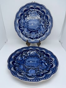 STAFFORDSHIRE AMERICAN HISTORICAL TRANSFER-PRINTED CERAMIC PLATES
