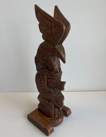 NORTHWEST COAST SIGNED NATIVE TOTEM - CHIEF N. JOSEPH