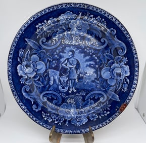 STAFFORDSHIRE PEACE AND PLENTY HISTORICAL TRANSFER-PRINTED PLATE