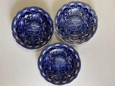 STAFFORDSHIRE AMERICAN HISTORICAL TRANSFER-PRINTED CERAMIC PLATES