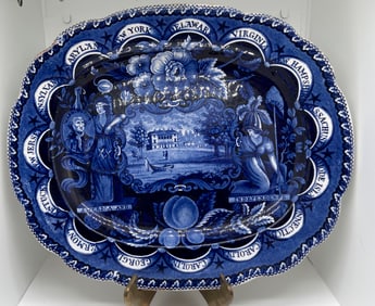 STAFFORDSHIRE AMERICAN HISTORICAL TRANSFER-PRINTED CERAMIC TRAY