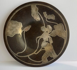 Heintz Sterling on Bronze Round Tray - 1915