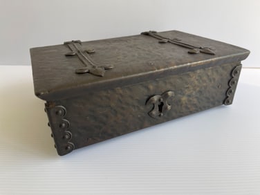 Arts and Crafts Strap-Hinge Iron Box - c1910