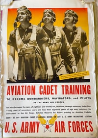 RARE U.S. ARMY AIR FORCES RECRUITING POSTER