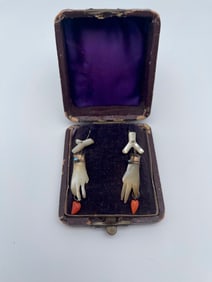 Antique Victorian Era Coral Earrings
