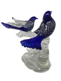 MURANO GLASS ART - TWO BIRDS ON A BRANCH