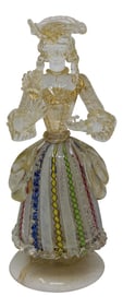 MURANO GLASS ART - Vintage Murano Glass Filligrana Lady Figurine