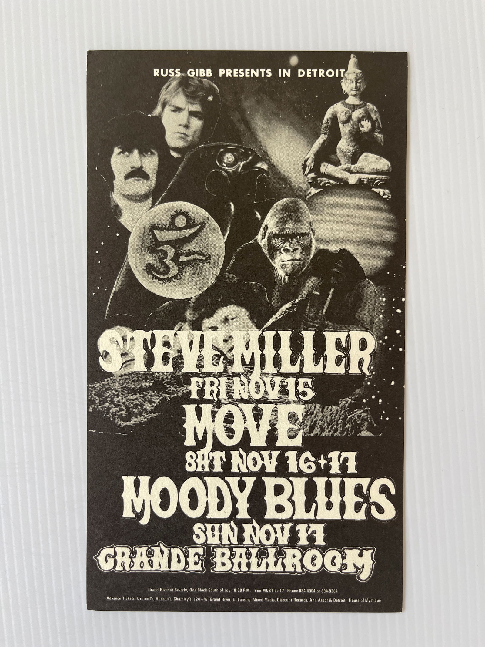 STEVE MILLER GRANDE BALLROOM POSTCARD (1 of 2)