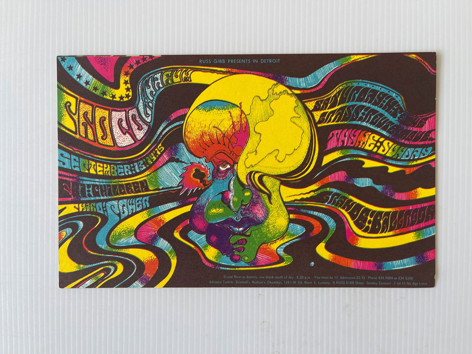 PROCOL HARUM GRANDE BALLROOM POSTCARD: PROCOL HARUM GRANDE BALLROOM POSTCARD. ART BY D. DOPE.