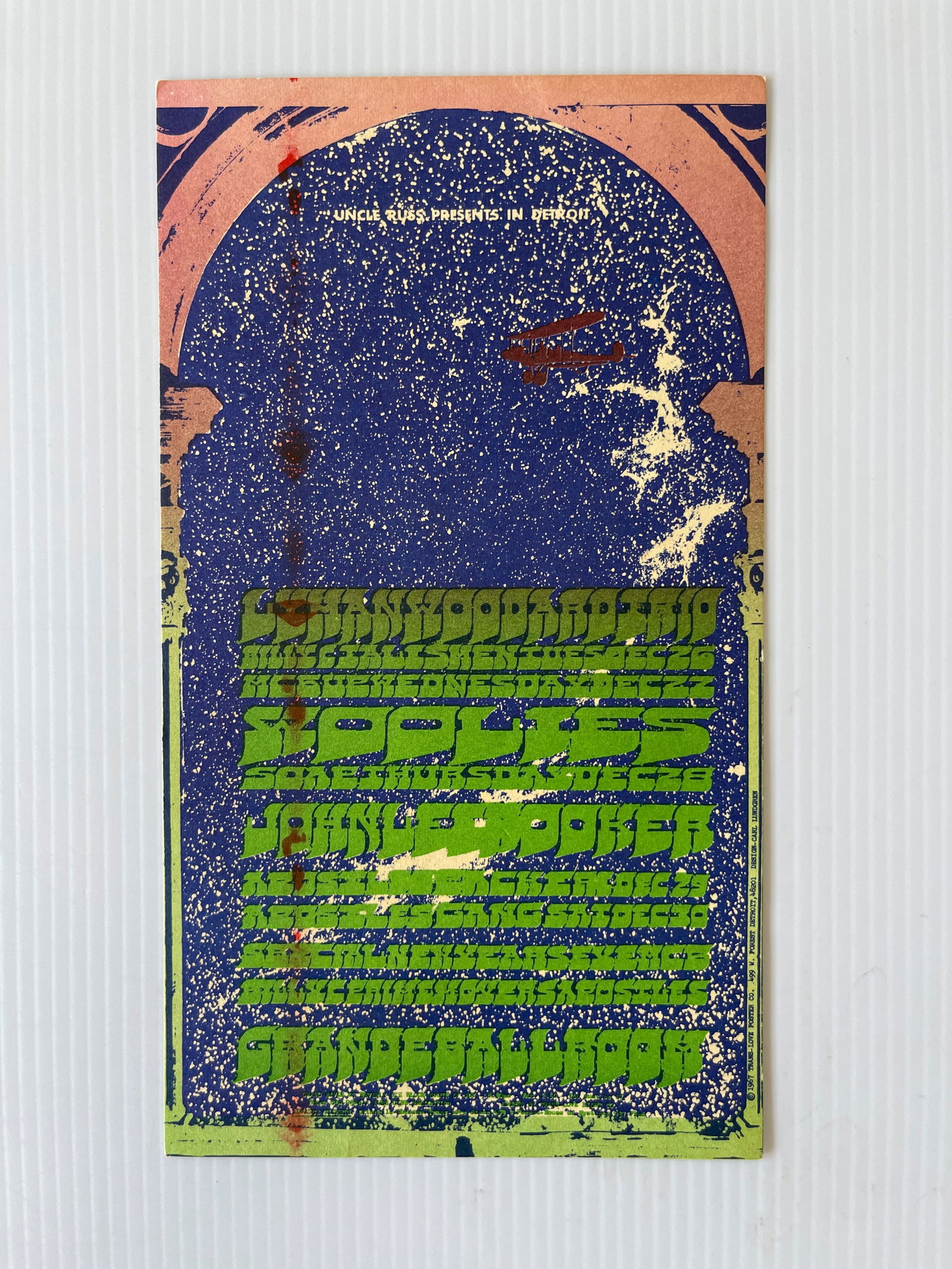 WOOLIES / JOHN LEE HOOKER / MC5 GRANDE BALLROOM POSTCARD (1 of 2)