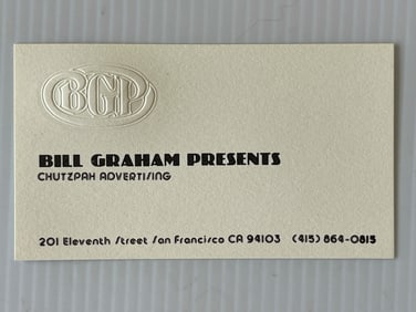 BILL GRAHAM ORIGINAL AND REAL BUSINESS CARD