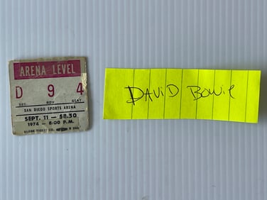 DAVID BOWIE TICKET STUB 1974