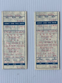 THE KINKS TICKET STUBS 1975
