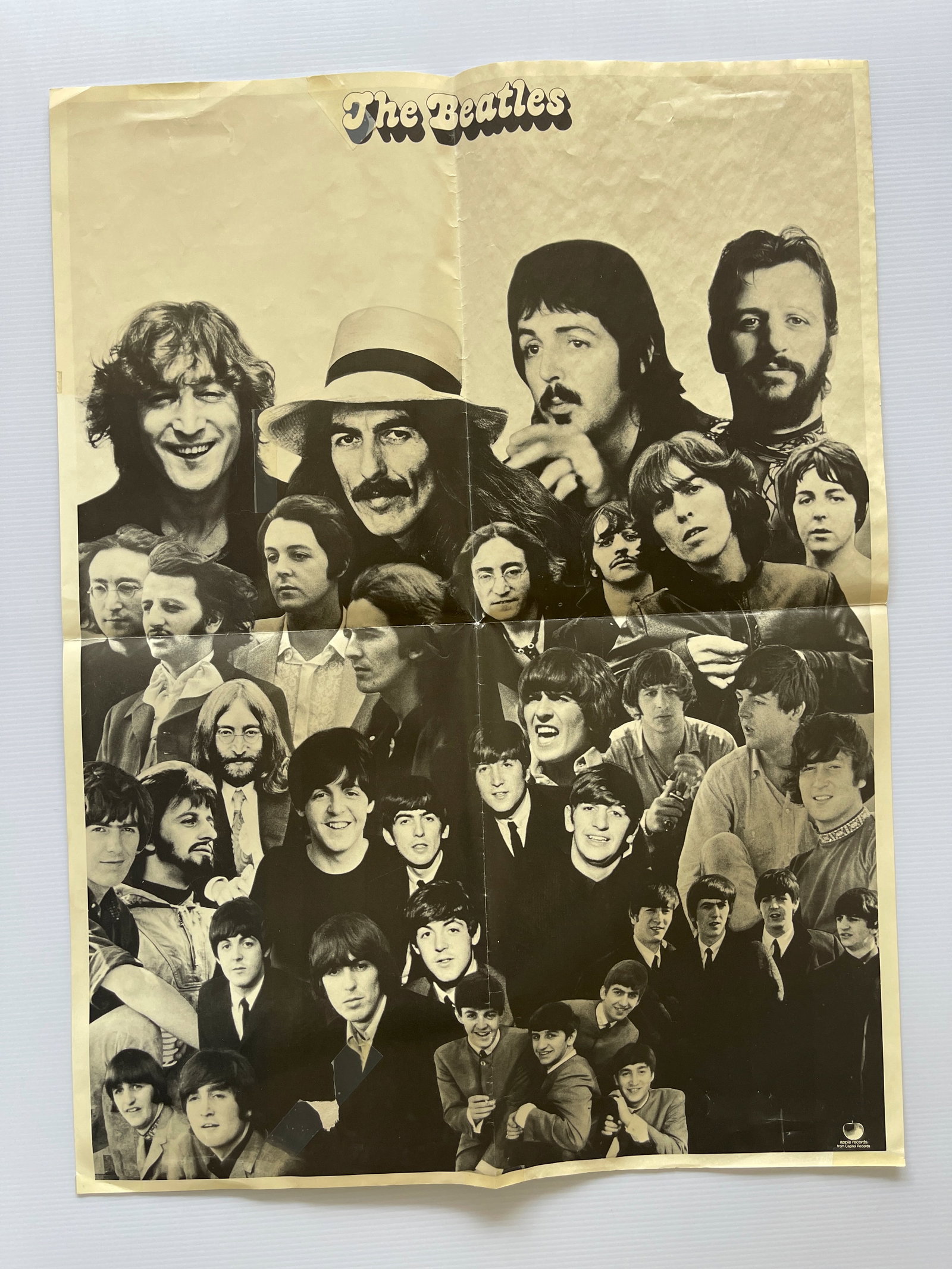 THE BEATLES POSTER: THE BEATLES POSTER FOLDED AS DISTRIBUTED