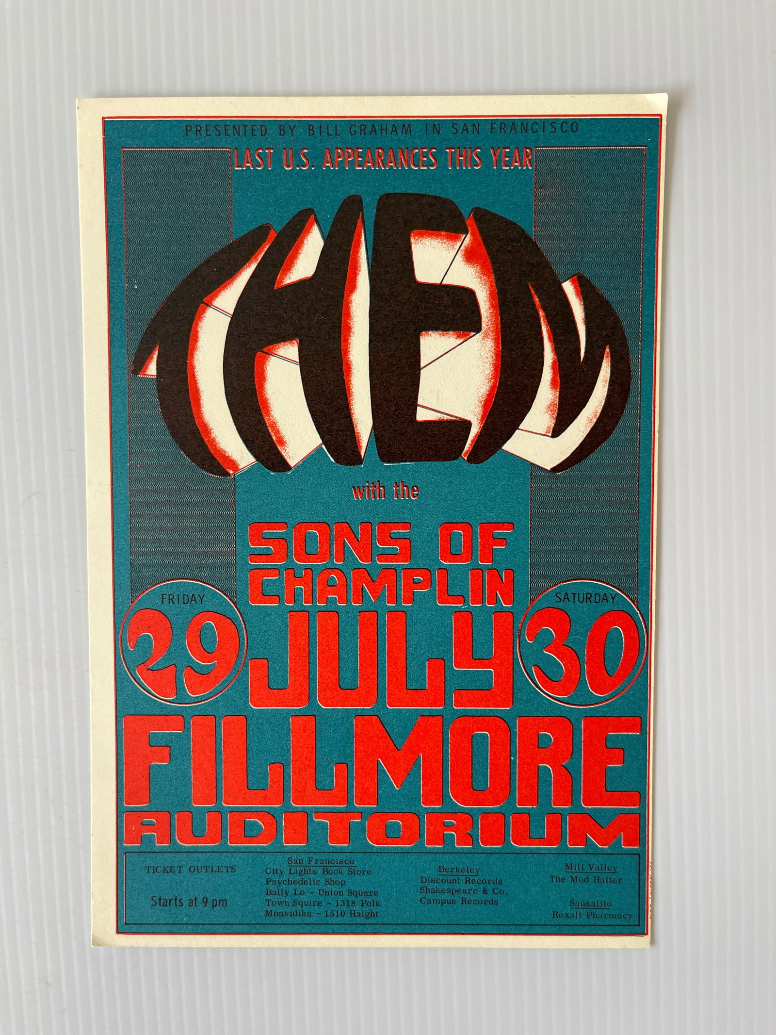 THEM POSTCARD: THEM POSTCARD AT FILLMORE