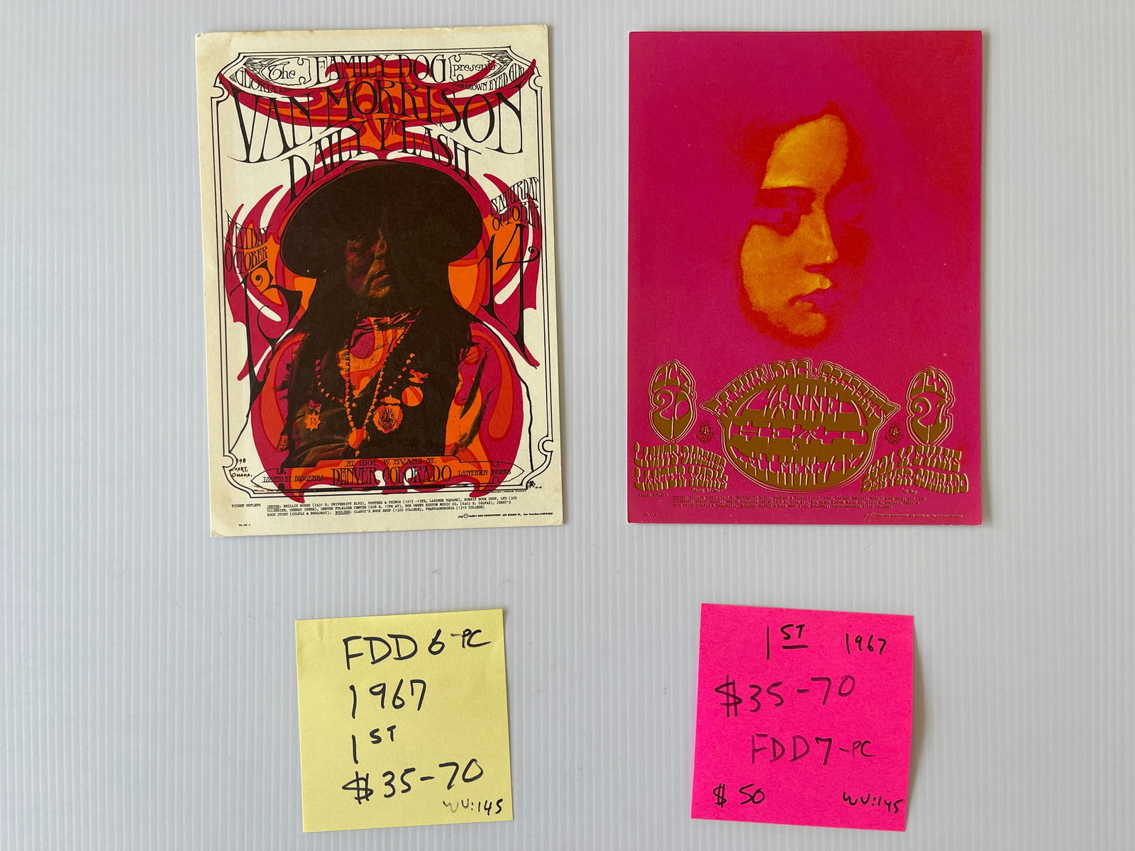 FAMILY DOG DENVER CARD SET  - VAN MORRISON AND CANNED HEAT (1 of 2)