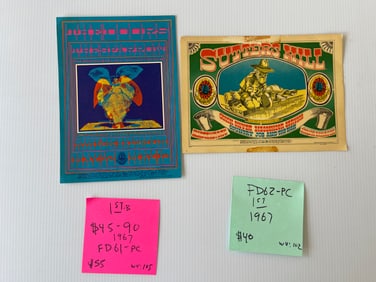 FD61 - FD62 - DOORS AND QUICKSILVER POSTCARDS