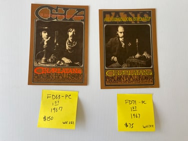 FD63, FD71 - CHARLATANS POSTCARDS
