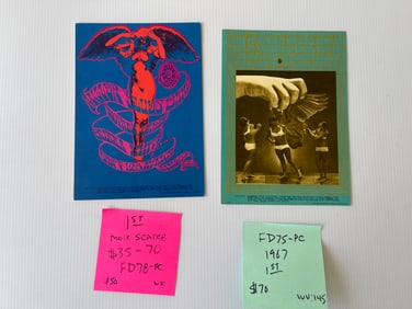 FD75 - FD78 - STEVE MILLER AND MOBY GRAPE POSTCARDS