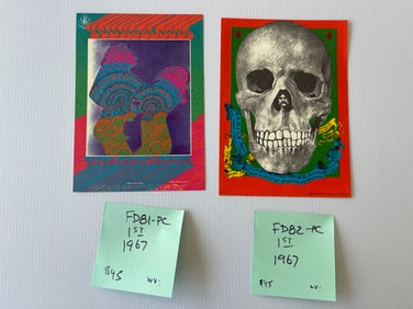 FD81 - FD82 - YOUNGBLOODS AND GRATEFUL DEAD POSTCARDS