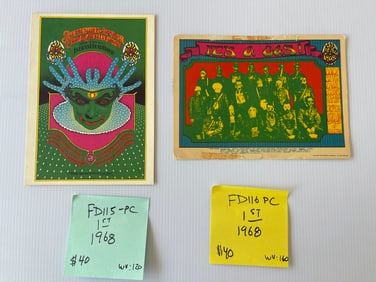 FD115 - FD116 - STEPPENWOLF AND QUICKSILVER POSTCARDS