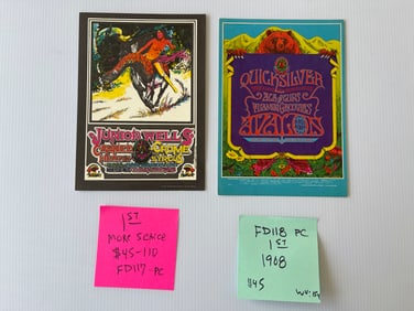 FD117 - FD118 - JUNIOR WELLS AND QUICKSILVER POSTCARDS