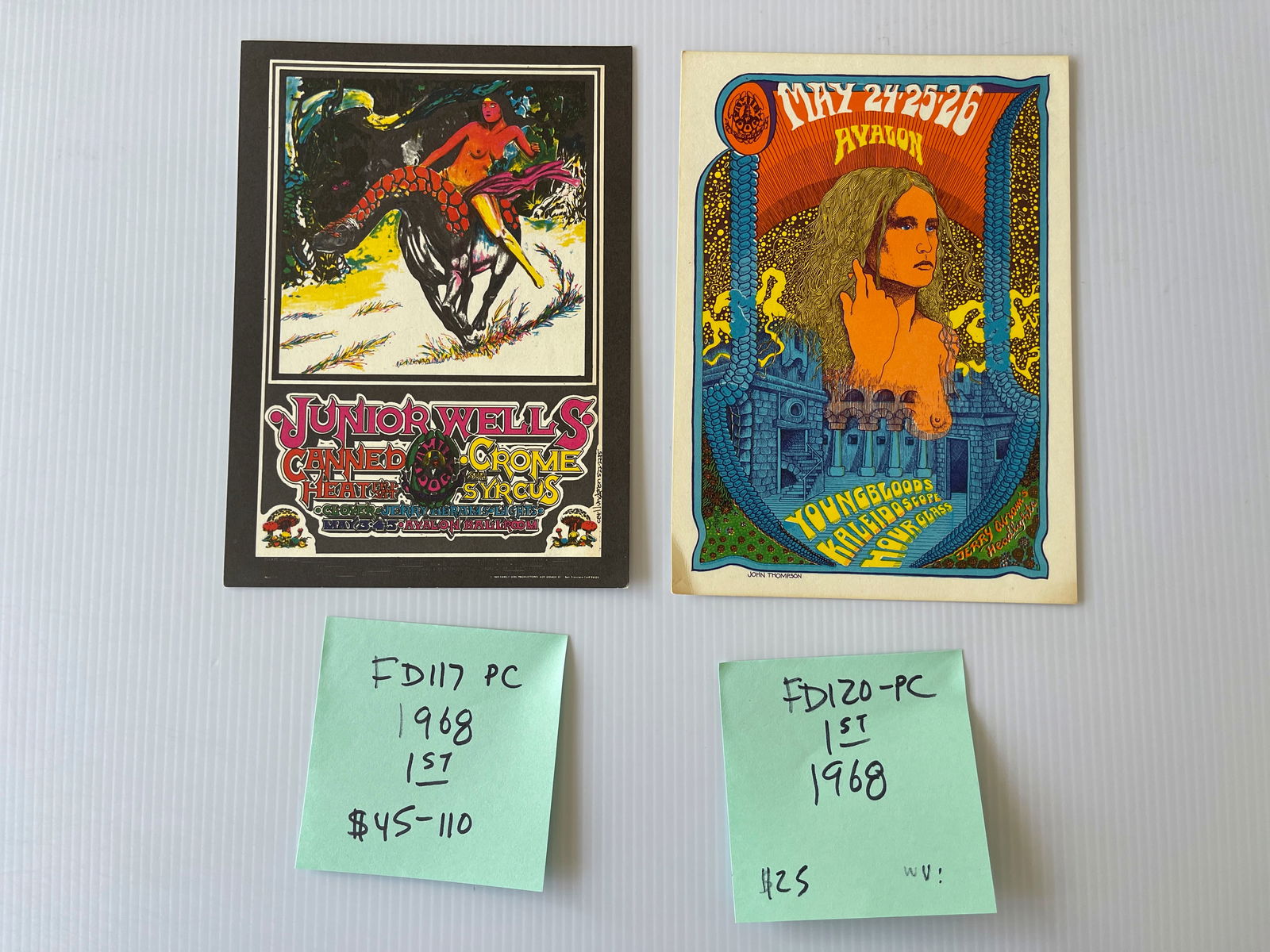 FD117 - FD120 - JUNIOR WELLS AND YOUNGBLOODS POSTCARDS: FD117 - FD120 - JUNIOR WELLS AND YOUNGBLOODS POSTCARDS