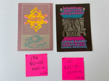 FD121 - FD124 - TAJ MAHAL AND KALEIDOSCOPE POSTCARDS