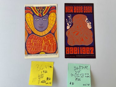 BG37 - BG41 - JEFFERSON AIRPLANE / GRATEFUL DEAD AND GRATEFUL DEAD POSTCARDS
