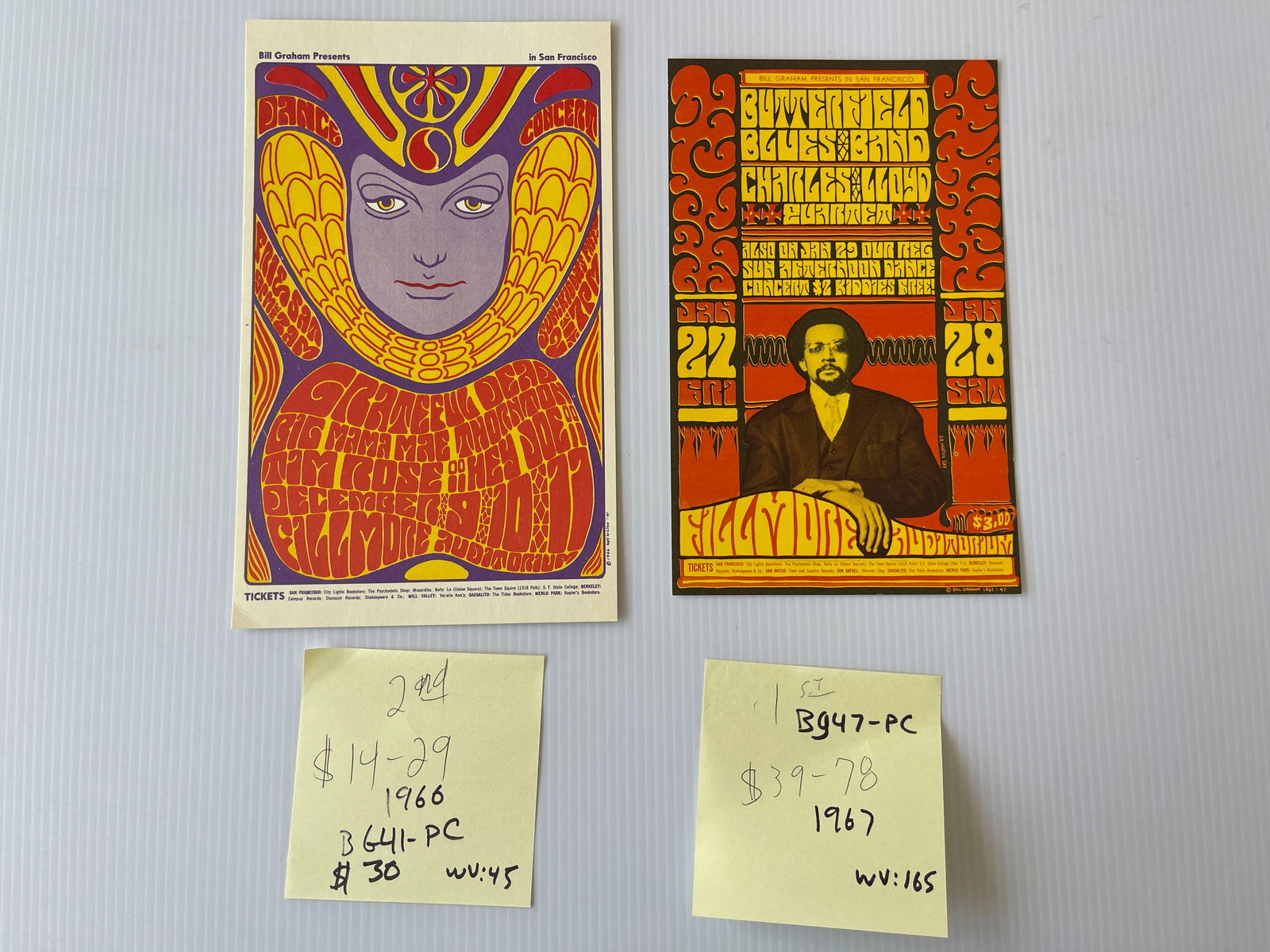 BG41 - BG47 - GRATEFUL DEAD AND BUTTERFIELD BLUES POSTCARDS (1 of 2)
