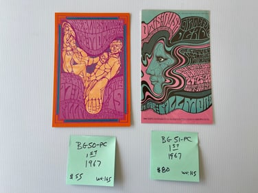 BG50 - BG51 - BLUES PROJECT AND GRATEFUL DEAD POSTCARDS