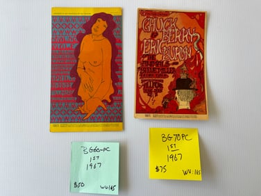 BG60 - BG70 - HOWLING WOLF AND BHUCK BERRY / ERIC BURDON POSTCARDS