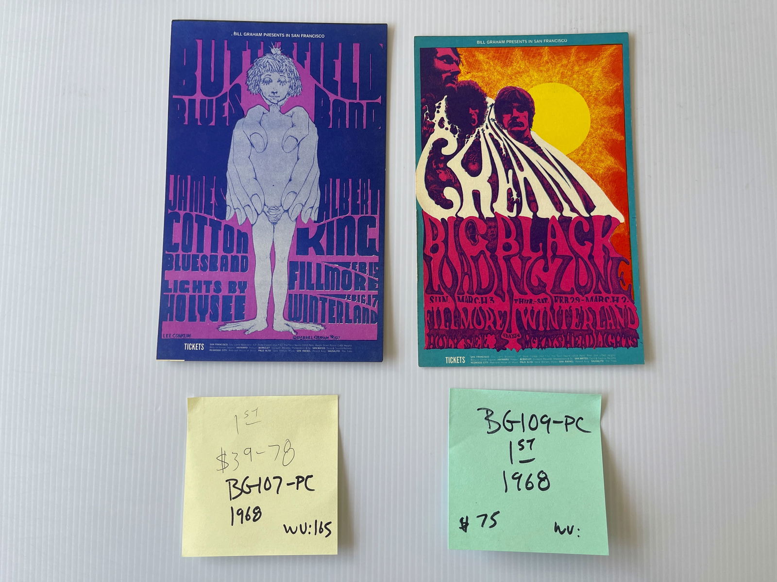 BG107 - BG109 - BUTTERFILED BLUES AND CREAM POSTCARDS: BG107 - BG109 - BUTTERFILED BLUES AND CREAM POSTCARDS