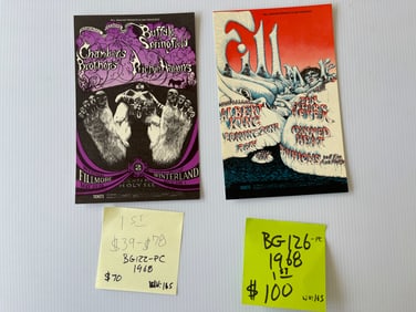 BG122 - BG126 - BUFFALO SPRINGFIELD AND TEN YEARS AFTER POSTCARDS