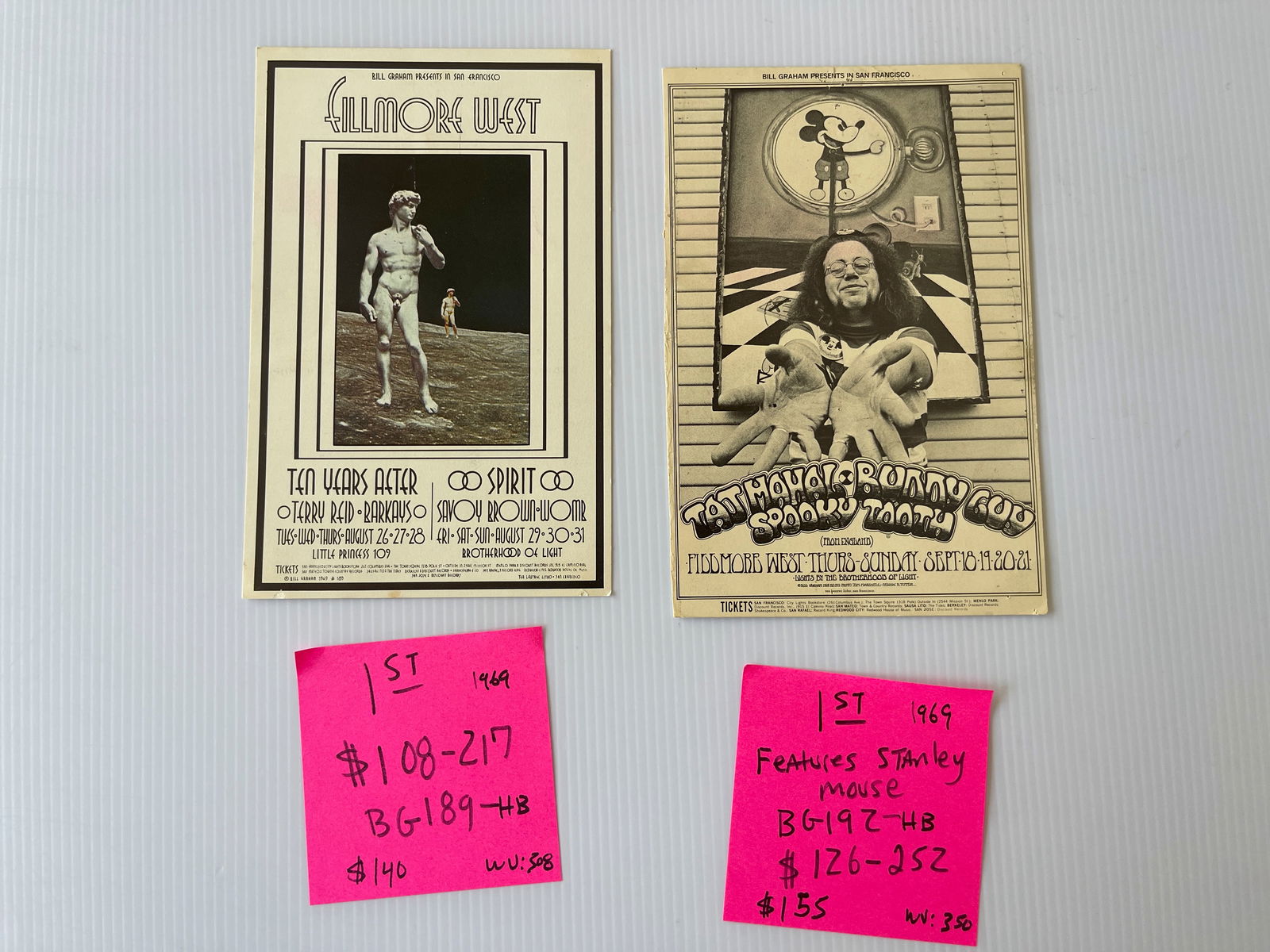 BG189 - BG192 - TEN YEARS AFTER AND TAJ MAHAL HANDBILLS (1 of 2)