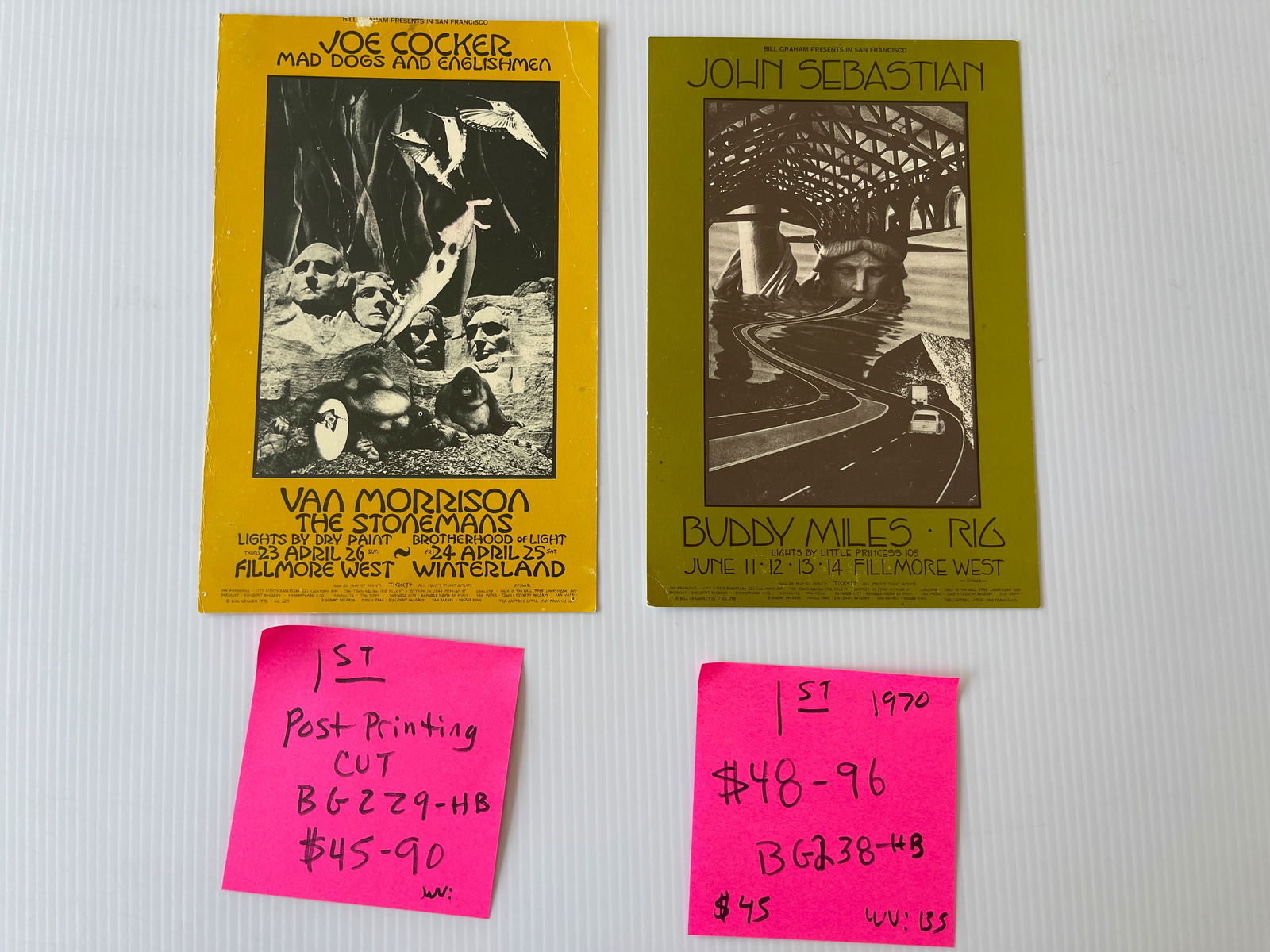 BG229 - BG238 - JOE COCKER AND JOHN SEBASTIAN HANDBILLS (1 of 2)