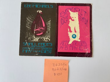 BG232 - BG233 - UNCUT LEE MICHAELS AND SPIRIT HANDBILL / POSTCARD