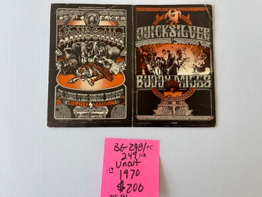 BG248 - BG249 - UNCUT SANTANA AND QUICKSILVER HANDBILL / POSTCARD